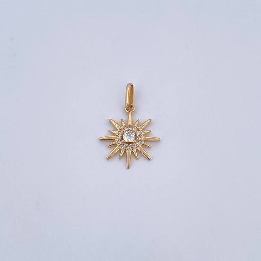 Pendant Cardinal Star 1.6gr / 2.1cm / White Zirconia 18K Yellow Gold &