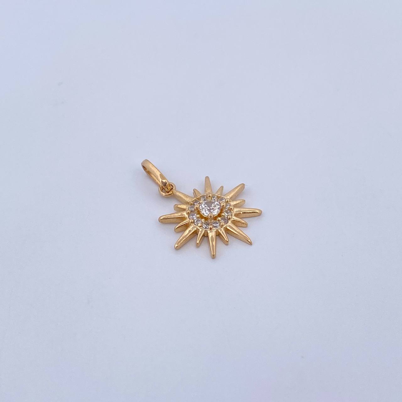 Pendant Cardinal Star 1.6gr / 2.1cm / White Zirconia 18K Yellow Gold &