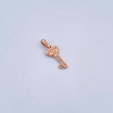 Pendant Key 1.25gr / 2.4cm / White Zircons 18K Rose Gold &