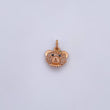 Pendant Bear Face 2gr / 1.6cm / Green Black White Zircons 18K Rose Gold &
