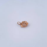 Pendant Bear Face 2gr / 1.6cm / Green Black White Zircons 18K Rose Gold &