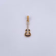 Pendant Guitar 1.25gr / 2.7cm / Black and White Zircons Two Yellows White 18K &