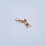 Pendant Scissors 1.75gr / 2.7cm / White Black Zircons 18K Yellow Gold &