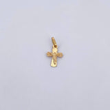 Pendant Cross Christ 0.6gr / 1.5cm / Diamond Cut Yellow Gold &