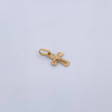Pendant Cross Christ 0.6gr / 1.5cm / Diamond Cut Yellow Gold &