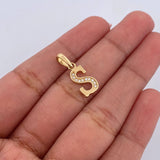 Pendant Letter S 1gr / 2cm / White Zirconia 18K Yellow Gold &