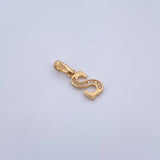 Pendant Letter S 1gr / 2cm / White Zirconia 18K Yellow Gold &