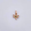 Pendant Dragonfly 0.9gr / 1.6cm / Green and White Zircons 18K Rose Gold &