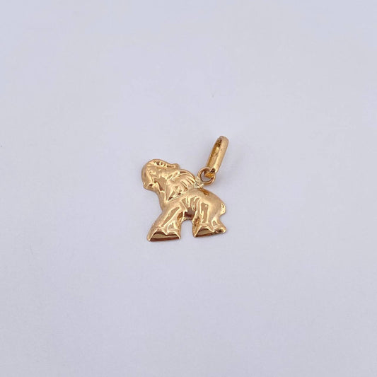 Pendant Elephant 0.8gr / 1.6cm / Flat 18K Yellow Gold &