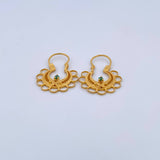 Candongas Reina 2.7gr / 2.6cm / Filigrana Circon Verde Oro Amarillo 18K &