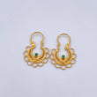 Candongas Reina 2.7gr / 2.6cm / Filigrana Circon Verde Oro Amarillo 18K &