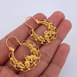 Candongas Reina 4.9gr / 3.4cm / Filigrana Oro Amarillo 18K &