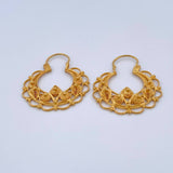 Candongas Reina 4.9gr / 3.4cm / Filigrana Oro Amarillo 18K &