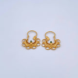 Candongas Reina 2.5gr / 2.5cm / Filigrana Circon Verde Oro Amarillo 18K &