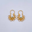 Candongas Reina 2.5gr / 2.5cm / Filigrana Circon Verde Oro Amarillo 18K &
