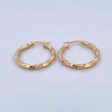 Hoop Earrings Tori 2.3gr / 2.7cm / Yellow Gold 18K Dotted &