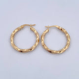 Hoop Earrings Tori 2.3gr / 2.7cm / Yellow Gold 18K Dotted &