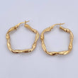 Hoop Earrings Milu 2.85gr / 3cm / Textured Twisted 18K Yellow Gold &