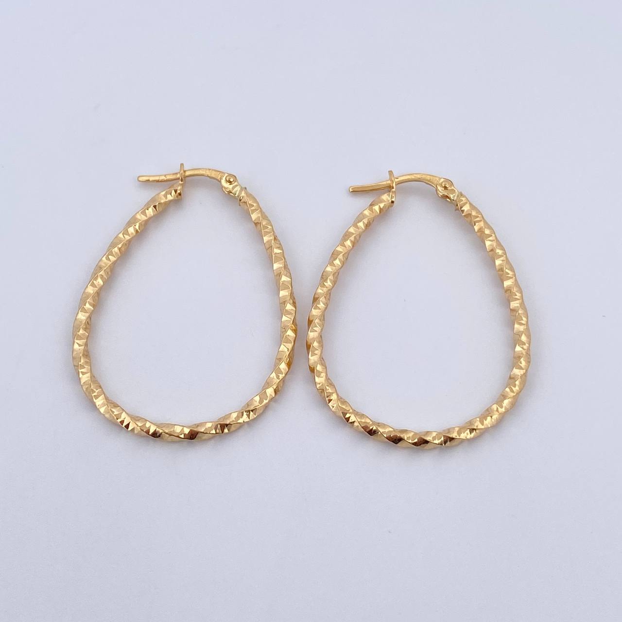 Hoop Earrings Dyla 2.1gr / 3.5cm / Oval Yellow Gold 18K &
