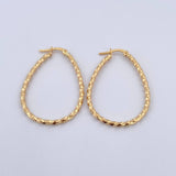 Hoop Earrings Dyla 2.1gr / 3.5cm / Oval Yellow Gold 18K &