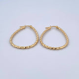 Hoop Earrings Dyla 2.1gr / 3.5cm / Oval Yellow Gold 18K &
