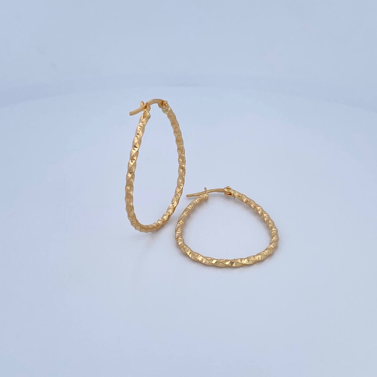 Hoop Earrings Dyla 2.1gr / 3.5cm / Oval Yellow Gold 18K &