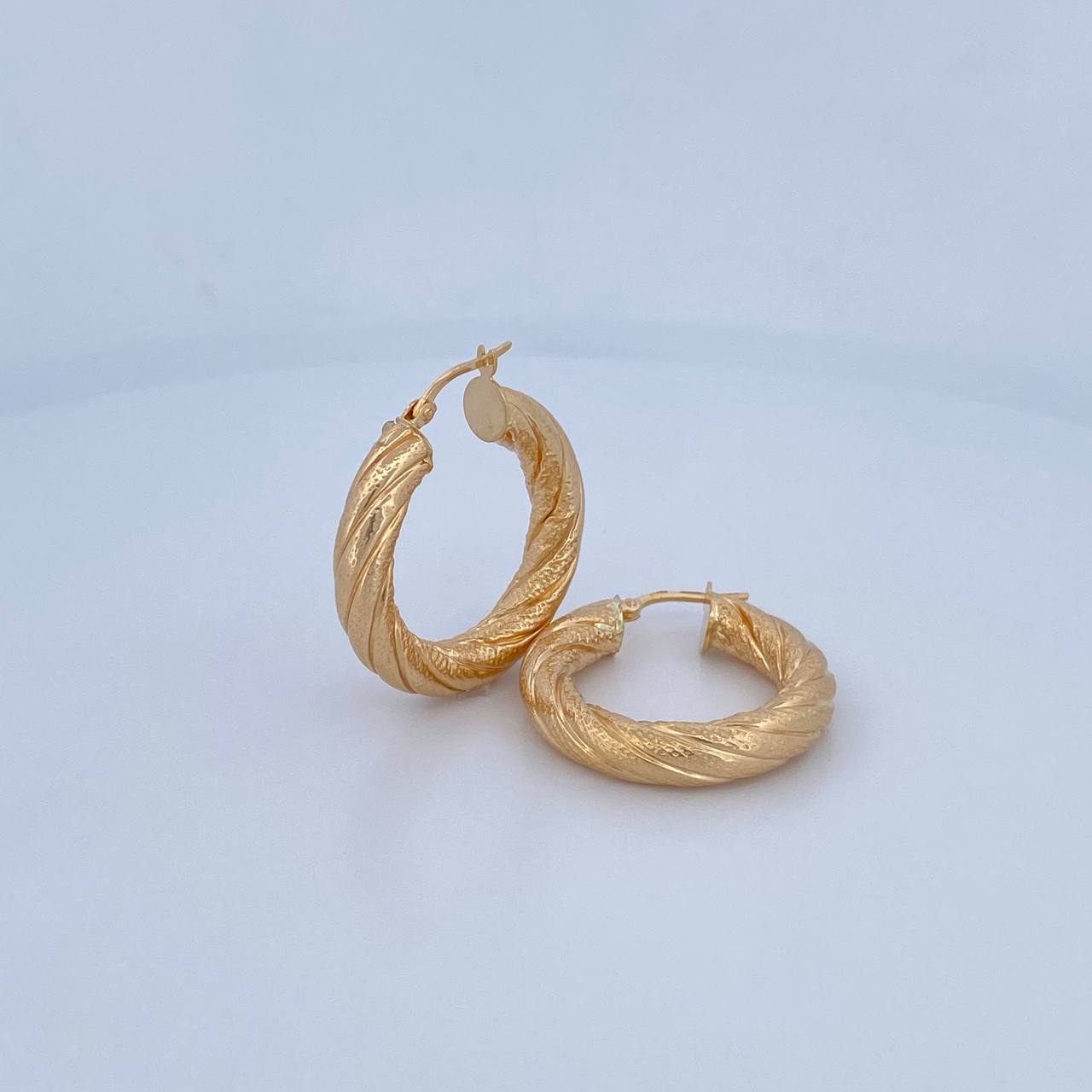 Hoop Earrings Anny 5.4gr / 3cm / Yellow Gold 18K Dotted &