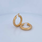 Hoop Earrings Anny 5.4gr / 3cm / Yellow Gold 18K Dotted &