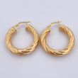 Hoop Earrings Anny 5.4gr / 3cm / Yellow Gold 18K Dotted &