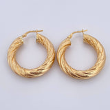 Hoop Earrings Anny 5.4gr / 3cm / Yellow Gold 18K Dotted &