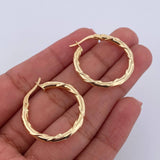 Candongas Gema 2.4gr / 2.7cm / Relieve Lisas Oro Amarillo 18K &