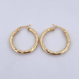 Candongas Gema 2.4gr / 2.7cm / Relieve Lisas Oro Amarillo 18K &