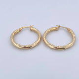 Candongas Gema 2.4gr / 2.7cm / Relieve Lisas Oro Amarillo 18K &