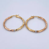 Candongas Vega 2.45gr / 3.2cm / Entorchada Tres Oros 18K &