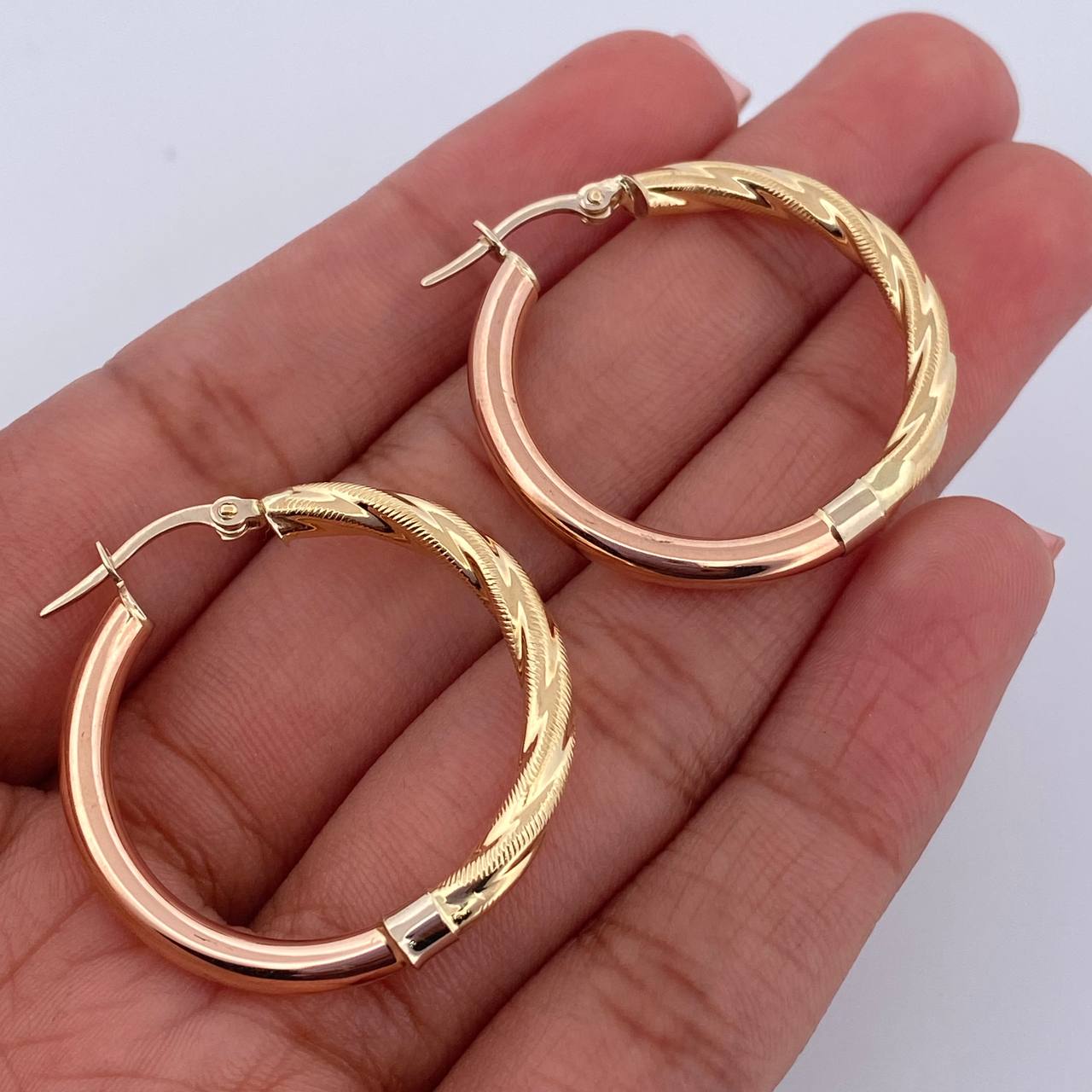 Candongas Lady 3.25gr / 3cm / Media Trenza Tres Oros 18K &