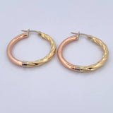 Candongas Lady 3.25gr / 3cm / Media Trenza Tres Oros 18K &