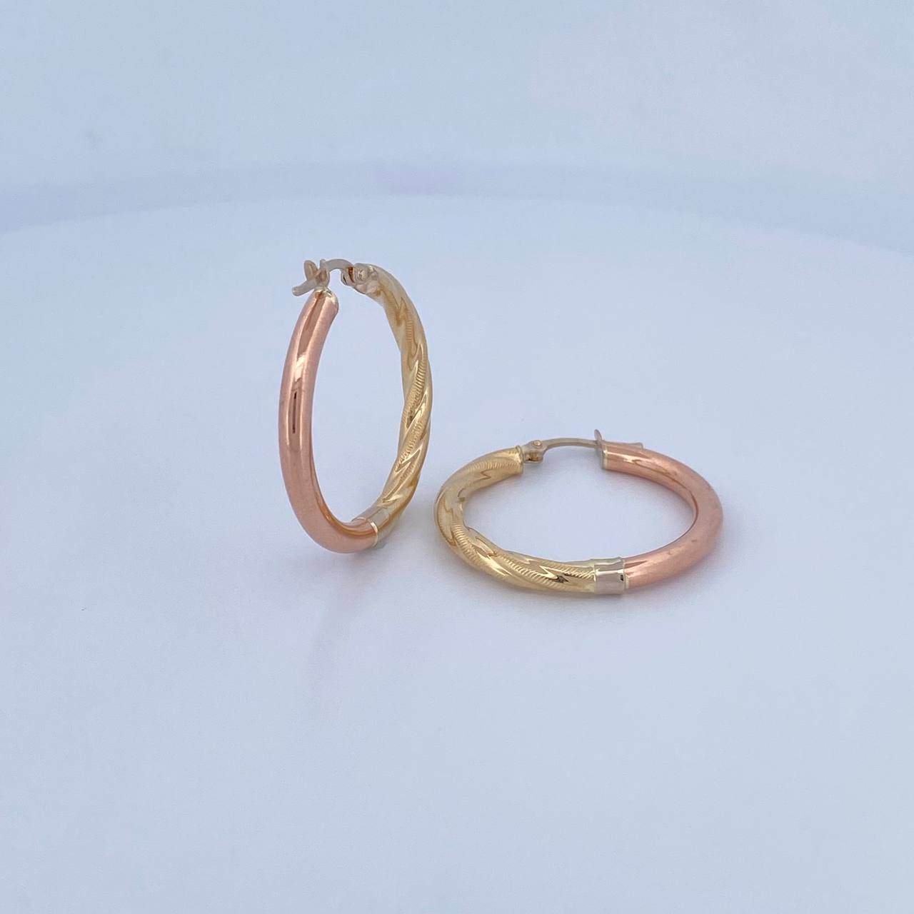 Candongas Lady 3.25gr / 3cm / Media Trenza Tres Oros 18K &