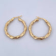 Hoop Earrings Gem 3gr / 2.7cm / Twisted Relief 18K Yellow Gold &