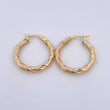 Hoop Earrings Fenix 2.4gr / 2.5cm / Striped 18K Yellow Gold &