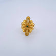 Filigree Ring 4.4gr / Size 6 3/4 / Green Zircon 18K Yellow Gold &