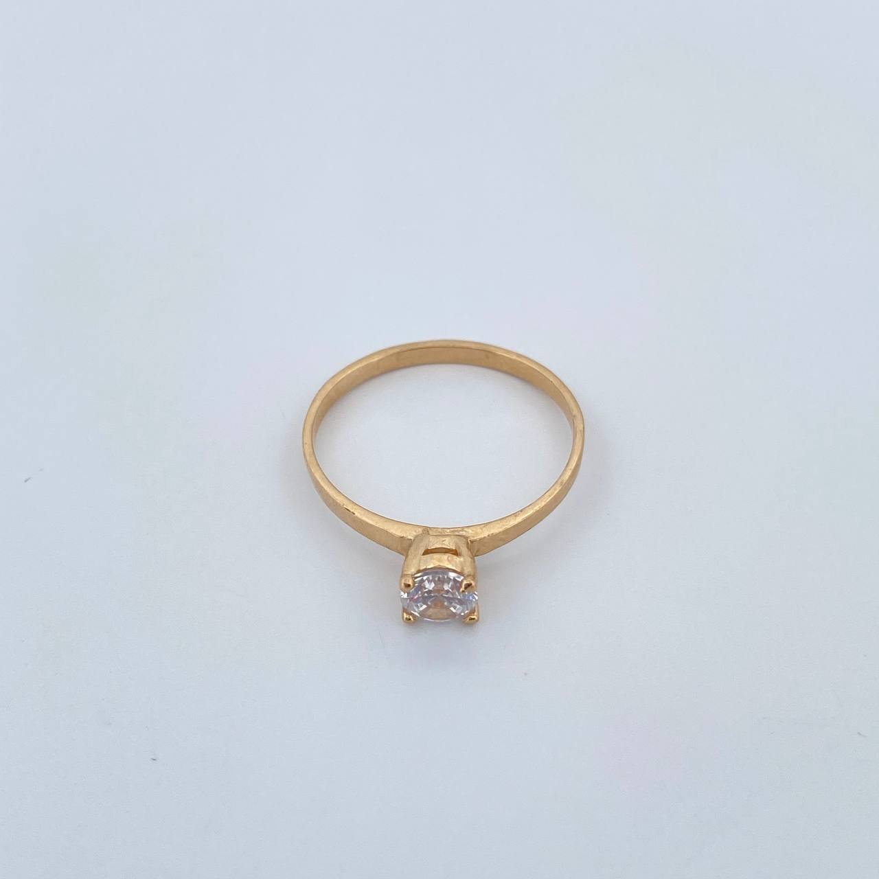 Ring Solitaire 2.05gr / T8 / White Zircon Yellow Gold 18K &