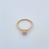 Ring Solitaire 2.05gr / T8 / White Zircon Yellow Gold 18K &