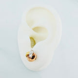 Stud Earrings Knot 1.2g / in / 4.5mm Three Golds 18K