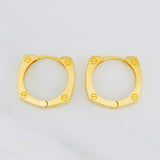 Hoop Earrings Screw 3.45g / 1/2 in Yellow Gold 18K