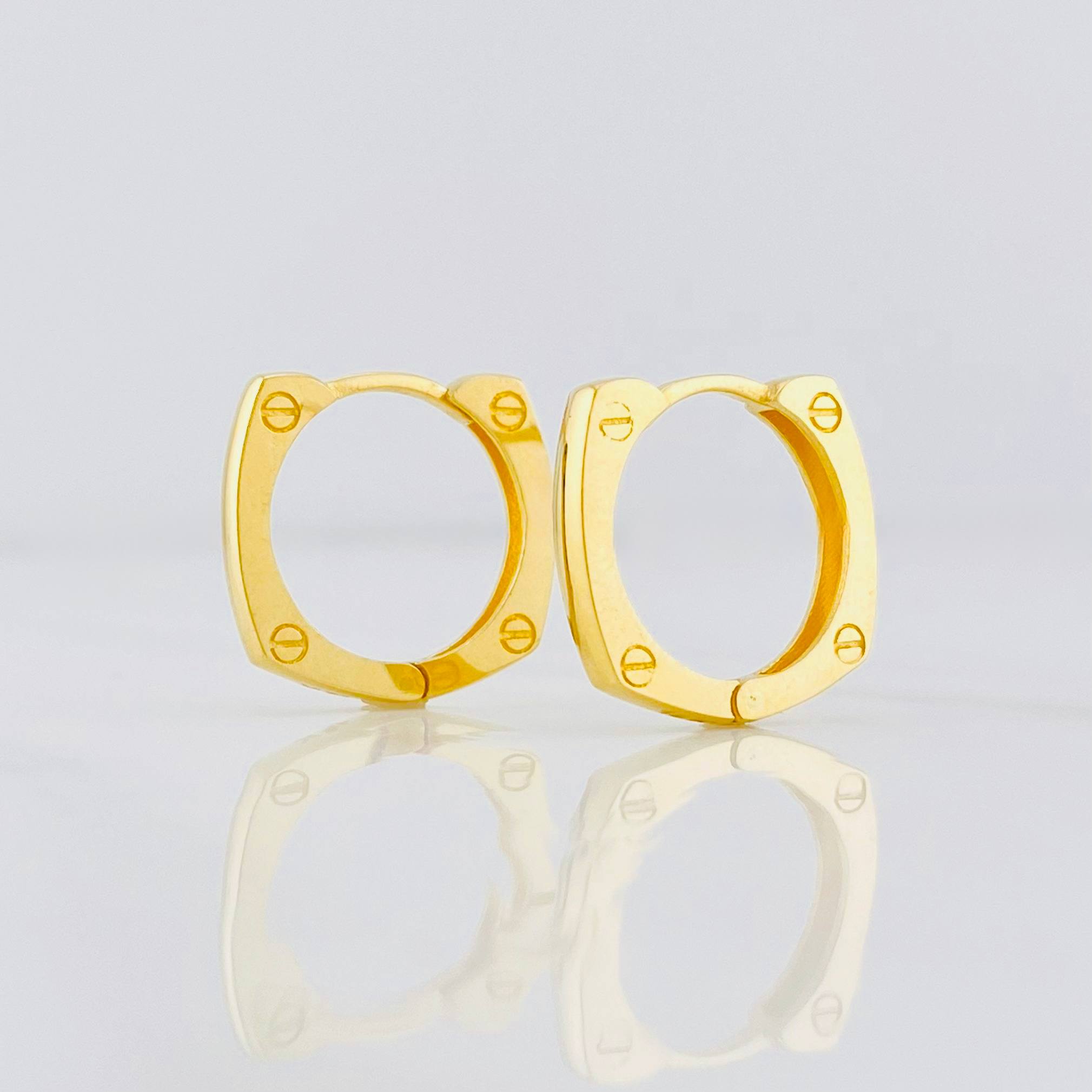 Hoop Earrings Screw 3.45g / 1/2 in Yellow Gold 18K
