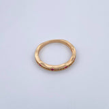 Ring Argolla Churumbela 1.95gr / T6 1/4 / Fuchsia White Zirconia Yellow Gold 18K $