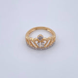 Anillo Corona 15s 3.3gr / T7 / Circones Blancos Dos Oros Amarillo Blanco 18K $