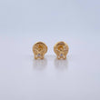 Stud Earrings Butterfly 0.45gr / White Zircon Yellow Gold 18K $