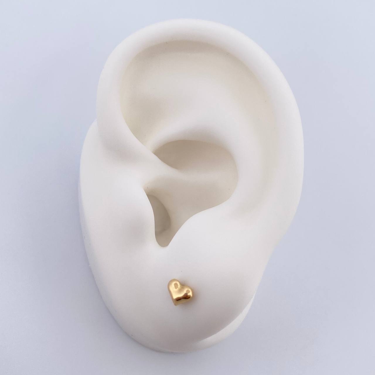 Stud Earrings Heart 0.65gr / Yellow Gold 18K Stamped $
