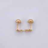 Stud Earrings Shared Heart 0.7gr / White Zircons Yellow Gold 18K $